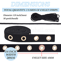 1-рядная полиэстеровая позолоченная латунная люверсная отделка твиловой лентой&nbsp;OCOR-BC0005-91