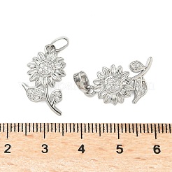 Латунные микропаве прозрачные подвески с фианитом&nbsp;KK-B139-10P