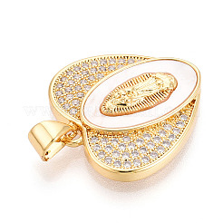 Латунные микропаве прозрачные подвески с фианитом&nbsp;KK-N268-22G