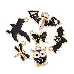 24шт 6 стиля подвески из легкого золотого сплава с эмалью&nbsp;ENAM-FP0002-40