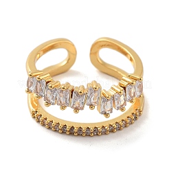 Открытые манжеты из латуни с фианитами&nbsp;LS-RJEW-B053-03