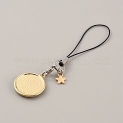 Милые мультяшные звезды/луна сплав эмали мобильные ремешки ремешки&nbsp;HJEW-WH0068-07G