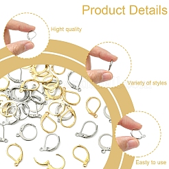 40 шт. 4 стиля фурнитуры для сережек с застежкой-молнией из нержавеющей стали 304&nbsp;STAS-FS0001-71