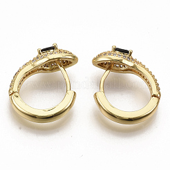 Серьги-кольца из латуни с микро-паве из фианита&nbsp;EJEW-S208-057A