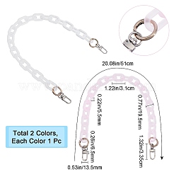 2 шт. двухцветные ручки для сумок&nbsp;AJEW-GF0004-61