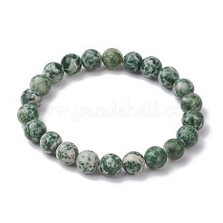 Браслеты из натуральной зеленой пятнистой яшмы с круглыми бусинами для женщин и мужчин&nbsp;BJEW-JB11368