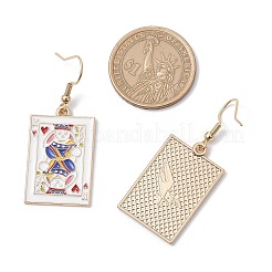 Серьги-подвески в виде игральных карт из эмали&nbsp;EJEW-JE06401