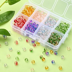 360шт 8 цвета прозрачные окрашенные распылением стеклянные бусины нити&nbsp;GLAA-YW0001-48