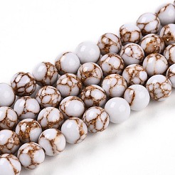 Синтетическая золотая линия бирюзовые бусы пряди&nbsp;G-A255-A03-02C