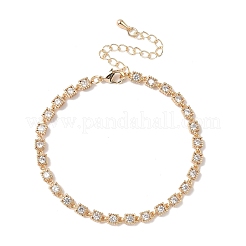 Браслеты с квадратными звеньями из кубического циркония&nbsp;BJEW-L711-01G-02