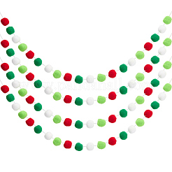 4шт. шар из помпона с полиэфирным шнуром для подвешивания баннеров&nbsp;AJEW-CP0009-76C