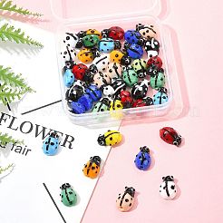 2 нити бусины лэмпворк ручной работы в виде божьей коровки&nbsp;LAMP-FS0001-53B