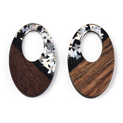 Подвески из непрозрачной смолы и ореха&nbsp;RESI-N039-62B