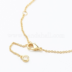 Ожерелья с подвесками из латуни с прозрачным кубическим цирконием&nbsp;NJEW-J059-01G