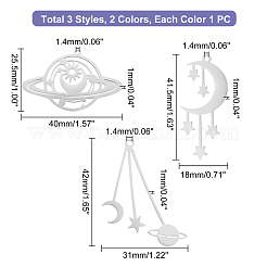 6 шт. 6 стиля подвески из нержавеющей стали 201&nbsp;STAS-UN0034-03