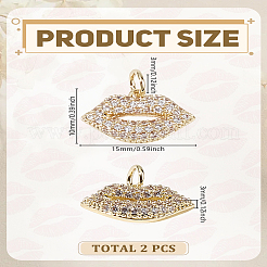 2 шт. латунные подвески с микропаве из кубического циркония класса ААА&nbsp;ZIRC-LP0001-22