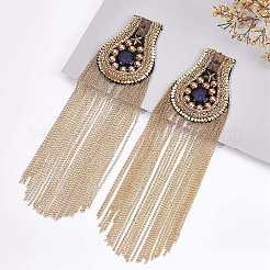 Железный модный эполет с кисточками&nbsp;LS-AJEW-WH0235-45G