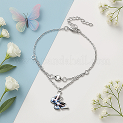 4 шт. 2-цветные браслеты-бабочки из железа и сплава с эмалью для женщин&nbsp;AJEW-HY0002-64