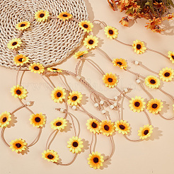 2 шт. 2 стиля тканевый цветок хиппи ободок цветочная корона&nbsp;OHAR-CP0001-18B