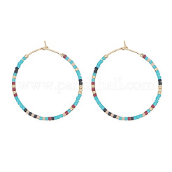 Большие серьги-кольца из богемского стекла&nbsp;IQ7730-2