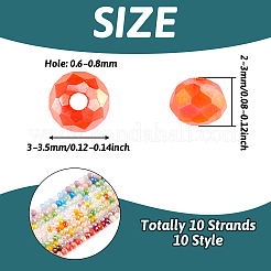 10 нитка 10 нитки гранёных стеклянных бусин&nbsp;GLAA-TA0001-47