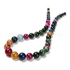 Нити из натуральных полосчатых бусин агата&nbsp;G-P589-A01-01J