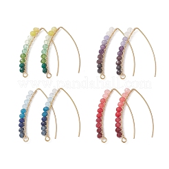 Серьги-крючки из натурального малайзийского нефрита&nbsp;EJEW-JE06887-02