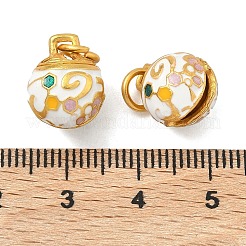 Подвески в виде рождественских колокольчиков из сплава с эмалью&nbsp;ENAM-B037-03G-02