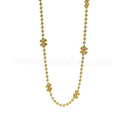 Ожерелья из шариковой цепочки с цветочным звеном из нержавеющей стали 304 для женщин&nbsp;FS-WG0014C-01