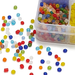 8 цветные стеклянные бусины&nbsp;SEED-YW0001-61