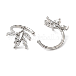 Женские серьги-манжеты из латуни с микропаве и прозрачным цирконием&nbsp;EJEW-B057-01P