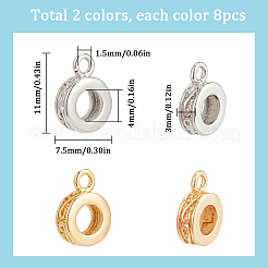 16 шт. 2-х цветные латунные трубчатые дужки&nbsp;KK-SC0005-59