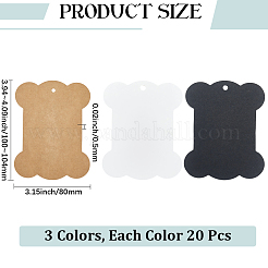 60 шт. 3 стиля крафт-бумаги для намотки ниток&nbsp;CDIS-CY0001-01