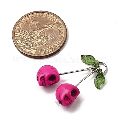 6 шт. подвески в виде черепа в форме вишни из синтетической бирюзы двух цветов&nbsp;PALLOY-JF04110