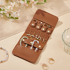 Портативные дорожные сумки-рулоны для ювелирных изделий из искусственной кожи с застежками из сплава&nbsp;ABAG-WH0040-26