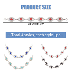 4 шт. овальная синтетическая бирюзовая цепочка для бейсболки&nbsp;HJEW-HS00043