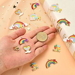 14шт 7 стиля подвески из цинкового сплава с эмалью&nbsp;ENAM-CJ0002-70