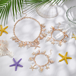 Наборы из ожерелий и браслетов с подвесками из сплава&nbsp;SJEW-UN0001-15G