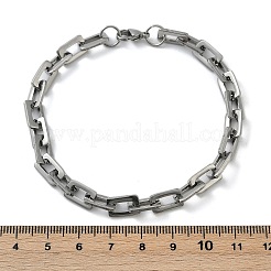 Браслеты-цепочки из нержавеющей стали прямоугольник 201&nbsp;LS-BJEW-N240-06P