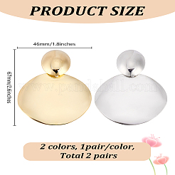 2 пара плоских круглых сережек-гвоздиков из сплава двух цветов&nbsp;EJEW-LP0001-80