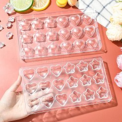 1 набор из 2 пластиковых формочек для шоколада в форме сердца и звезды&nbsp;ST-CJ0007-97