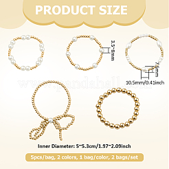 2 сумка 2 цвета круглые акриловые бусины эластичные браслеты для женщин&nbsp;BJEW-GO0001-08