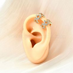 Латунные серьги-манжеты из прозрачного кубического циркония&nbsp;EJEW-F370-02G