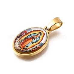 Подвески из нержавеющей стали 304 с эпоксидной смолой и религиозным мотивом&nbsp;STAS-K256-29G-04