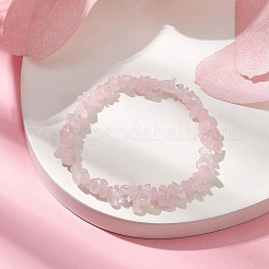 Детские браслеты из натуральных бусин из розового кварца&nbsp;BJEW-JB10611-09