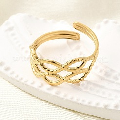 Регулируемые открытые манжеты из нержавеющей стали 304 для женщин&nbsp;RJEW-U062-01E-G