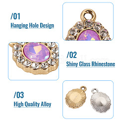 40 шт. 2-цветный сплав с УФ-покрытием и разноцветными стеклянными стразами&nbsp;FIND-PJ0001-38