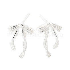 925 стерлингового серебра серьги стержня&nbsp;LS-EJEW-Q030-06S