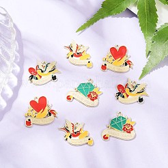 8 шт. 4 стиля подвески из сплава и эмали на тему Дня матери&nbsp;ENAM-FP0002-25