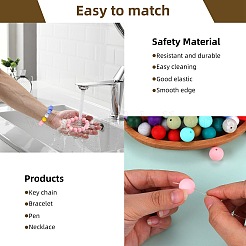 80шт круглые силиконовые фокусные бусины&nbsp;SIL-SZ0001-24-14